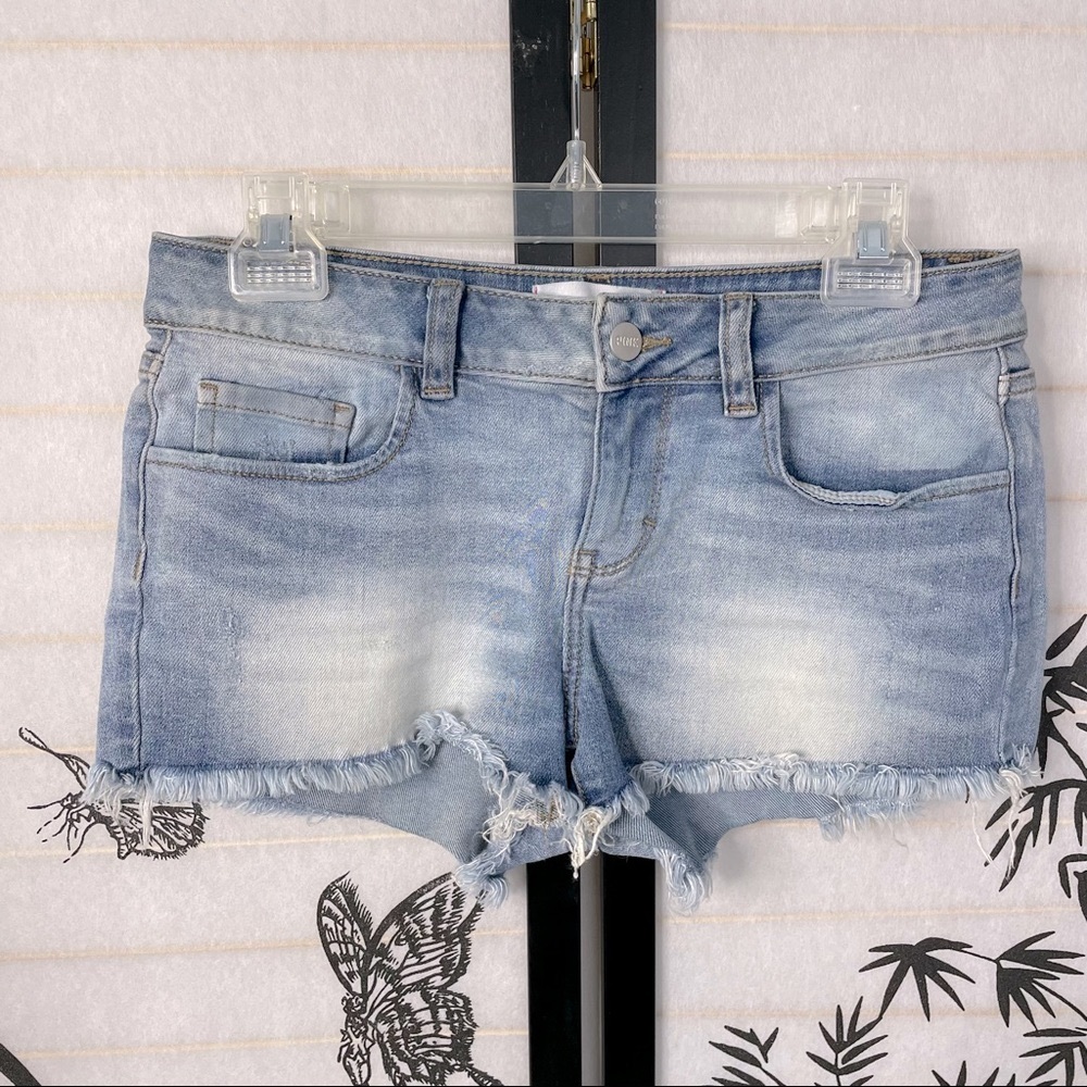 Victoria's Secret Pink Cut Off Distressed Frayed Light Wash Denim Shorts Size 4